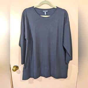 Eileen Fisher washable stretch crepe tunic, black, S (oversized), NWOT